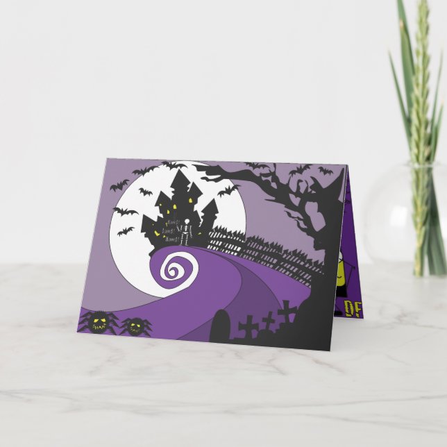 Cartão O Dia das Bruxas feliz (Frente)