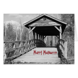 Cartão O Dia das Bruxas feliz assustador
