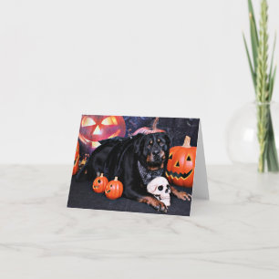 Cartão O Dia das Bruxas - Rottweiler - máximos
