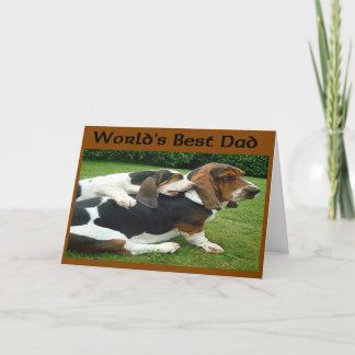 Cartão O Dia de os pais Basset Hounds é o melhor Pai do m