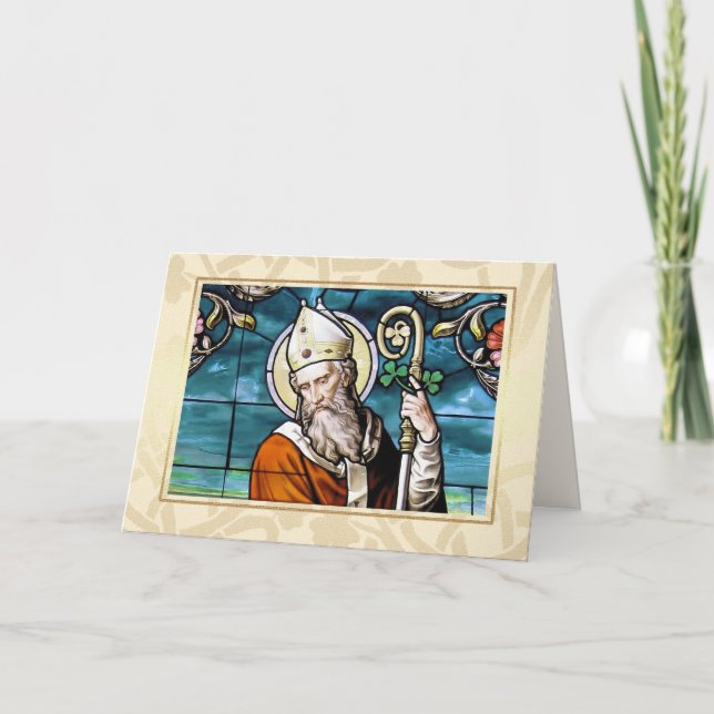 Cartão O Dia de São Patrick abençoa a religião (Frente)