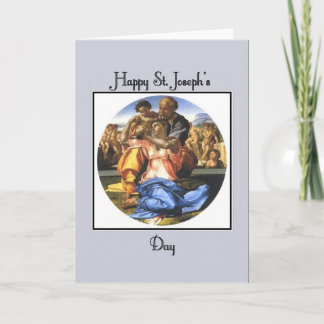 Cartão O dia de St Joseph feliz azul