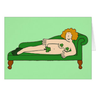 Cartão O dia de St Patrick, senhora "sexy" dos desenhos