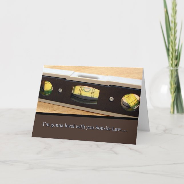 Cartão O dia dos pais, filho na lei, nível com você carda (Frente)