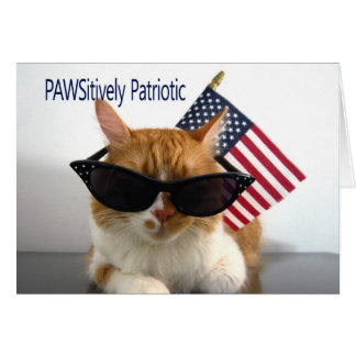 Cartão O Dia dos presidentes - gato patriótico de
