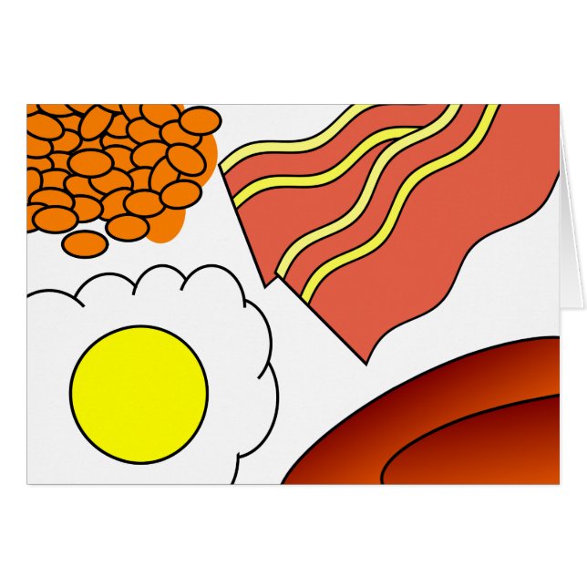 Cartão O dia inteiro pequeno almoço (Frente Horizontal)