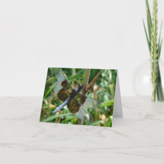 Cartão O dia novo jardina libélula do homem de Notecard-