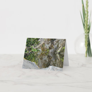 Cartão O dia novo jardina piscina refletindo de Notecard-