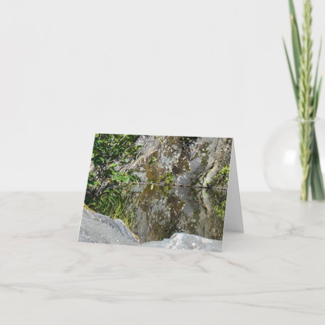Cartão O dia novo jardina piscina refletindo de Notecard- (Frente)