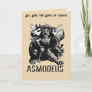 Cartão O Diabo Personificado Ilustração Asmodeus