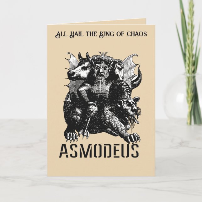 Cartão O Diabo Personificado Ilustração Asmodeus (Frente)