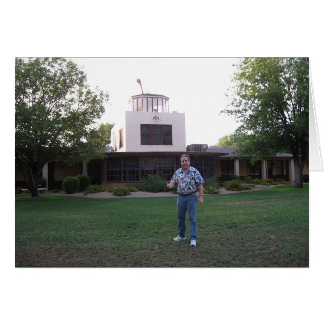 Cartão O dinamarquês apresenta a torre de controlo (Frente Horizontal)