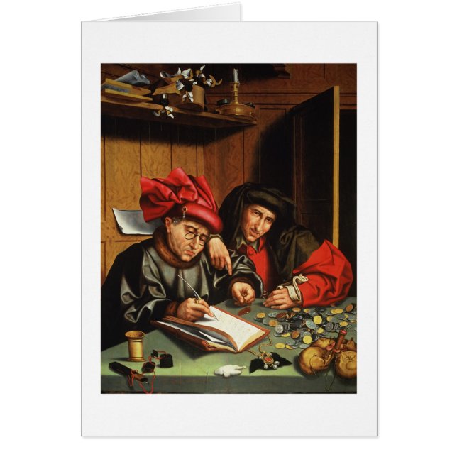 Cartão O dinheiro Lenders (óleo no painel do carvalho) (Frente)