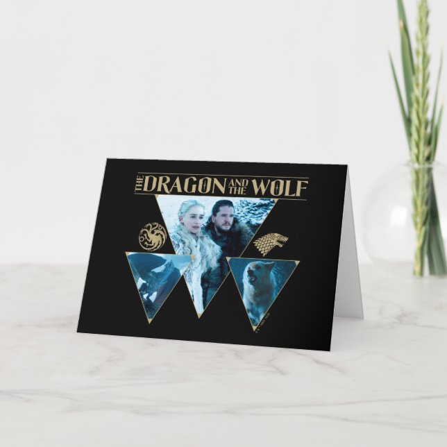 Cartão O Dragão e o Wolf Daenerys e Jon Graphic (Frente)