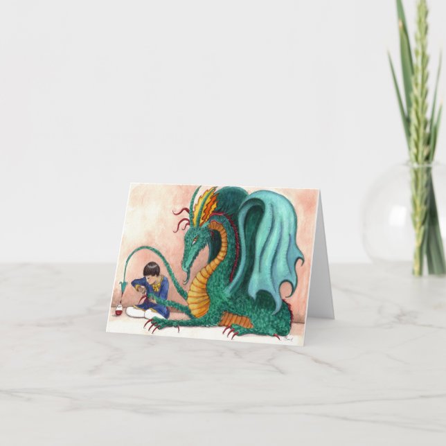 Cartão O Dragão Pampered (Frente)