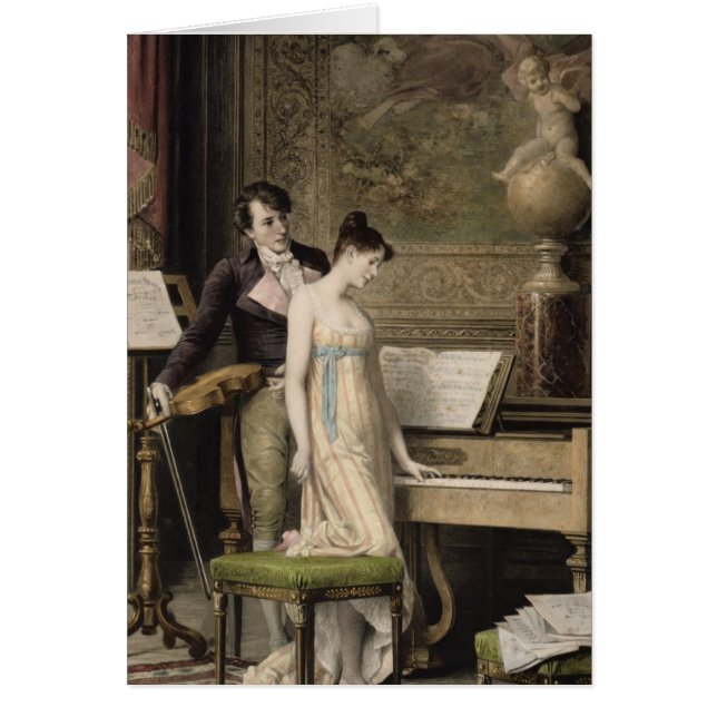 Cartão O dueto (mezzotint) (Frente)