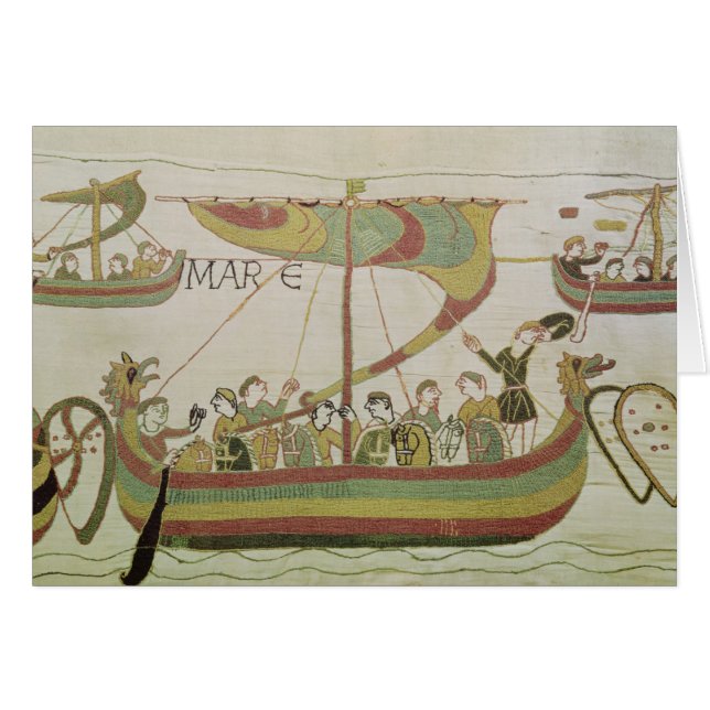 Cartão O duque William de Normandy cruza o mar (Frente Horizontal)