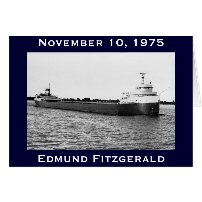 Cartão O Edmund Fitzgerald no rio do St. Clair (Frente Horizontal)