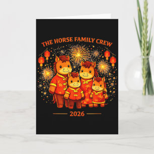 Cartão O Elenco da Família do Cavalo 2026 Ano Novo Lunar