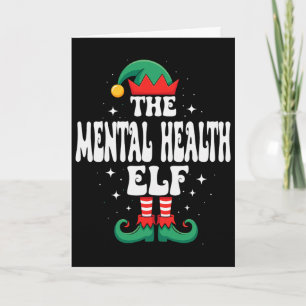 Cartão O Elfo da Saúde Mental Engraçado Natal Correspondê