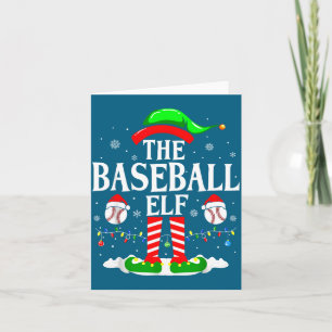 Cartão O Elfo de Beisebol Natal Divertido Amantes do Srt 