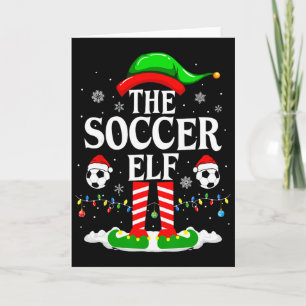 Cartão O Elfo do Futebol Natal Divertido da Família de Fu