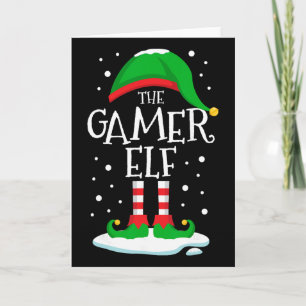 Cartão O Elfo Gamer de Natal Família Correspondente Vídeo