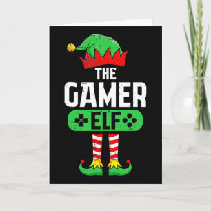 Cartão O Elfo Gamer Natal Combinando Pijama de Natal Famí