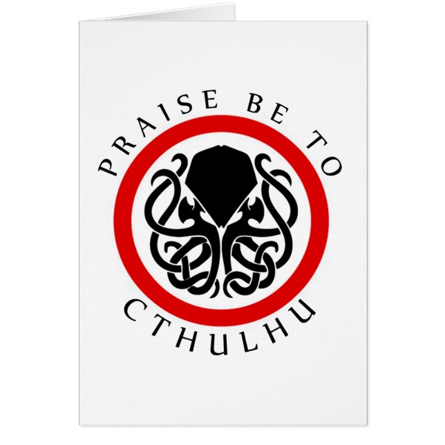 Cartão O elogio seja a Cthulhu (Frente)