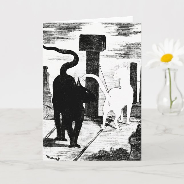 Cartão O Encontro Dos Gatos - Édouard Manet - Cat Art (Planta pequena)