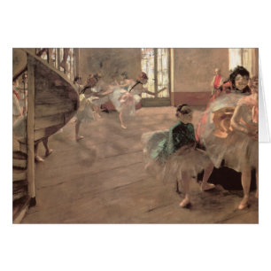 Cartão O ensaio de Edgar Degas, Arte Balé de Vintage
