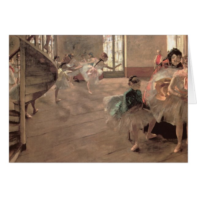 Cartão O Ensaio por Edgar Degas, Arte de Balé Antiga (Frente Horizontal)