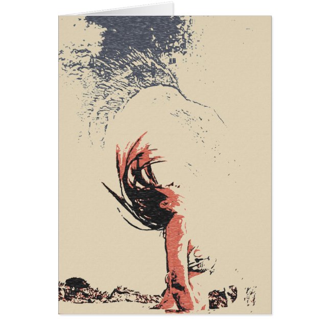 Cartão O espírito da águia, garota sexy na abstrato de bi (Frente)