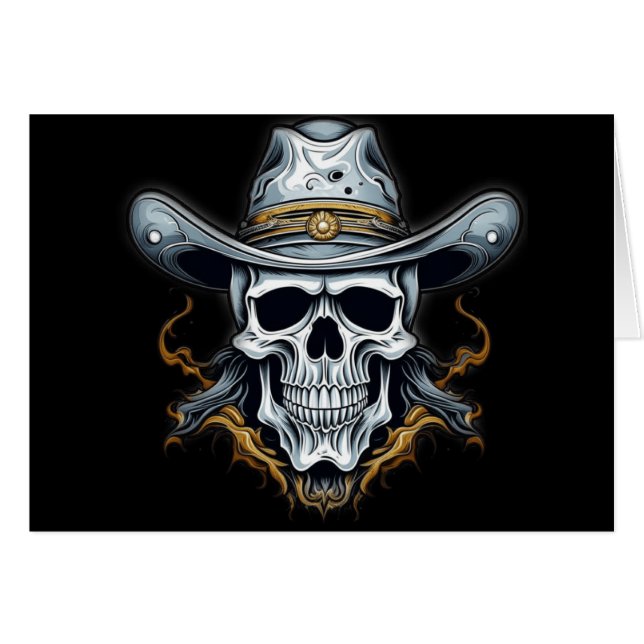 Cartão O Esqueleto Cowboy (Frente Horizontal)