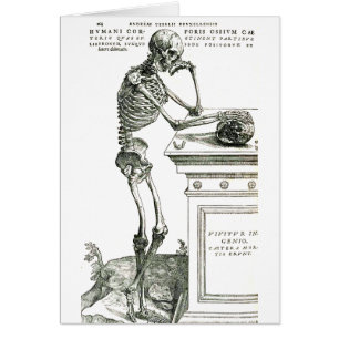 Cartão O esqueleto pensativo
