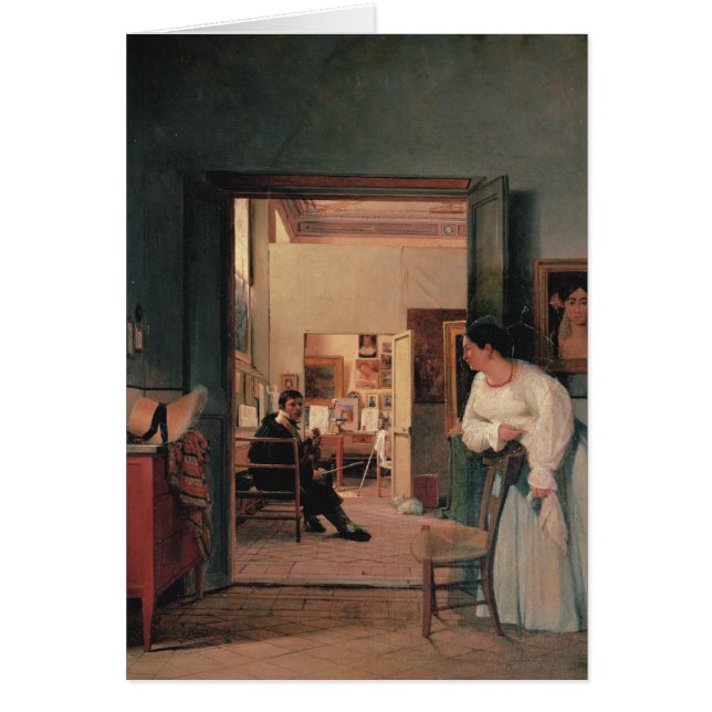 Cartão O estúdio de Ingres em Roma (Frente)
