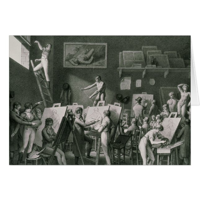 Cartão O estúdio de Jacques Louis David (Frente Horizontal)