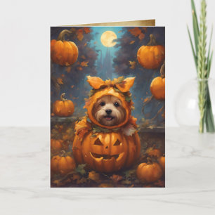 Cartão O Excelente Pumpkin Pup, Saudação Bonita ao Hallow