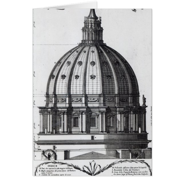 Cartão O exterior da abóbada de St Peter, Roma (Frente)