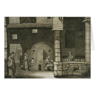 Cartão O fabricante da garrafa de vidro, das artes do