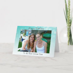 Cartão O feliz aniversario à melhor irmã personaliza