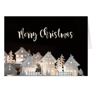 Cartão O Feliz Natal iluminou casas do Natal