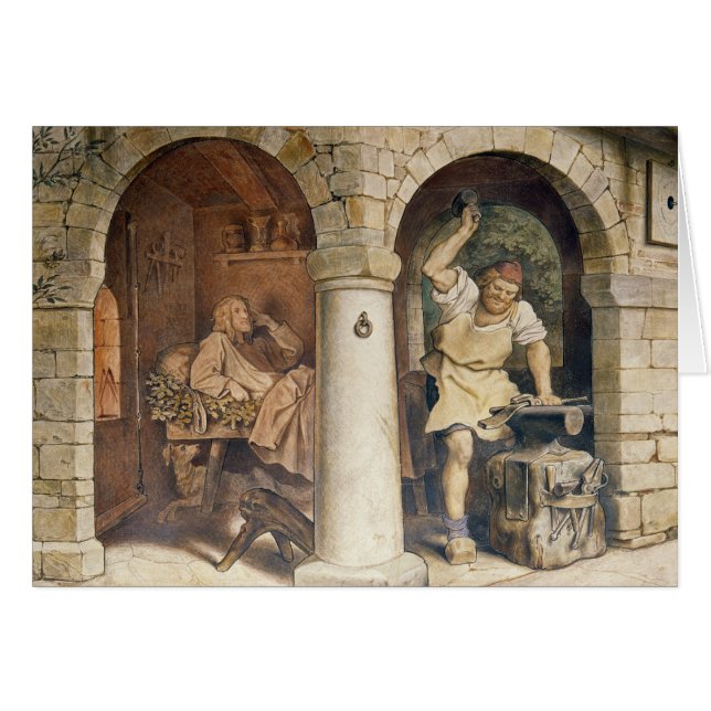 Cartão O ferreiro de Ruhla, c.1854 (Frente Horizontal)