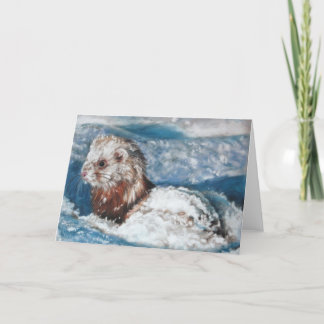 Cartão O Ferret maravilhoso de Winter