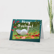 O ferro e a bola de golfe estão no Natal verde