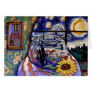 Cartão O Fishbowl de Van Gogh