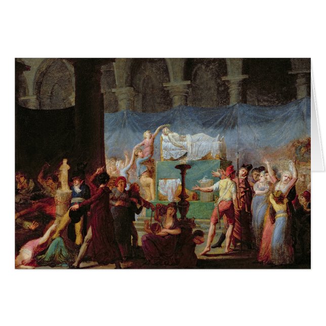 Cartão O funeral de Marat na igreja antiga (Frente Horizontal)