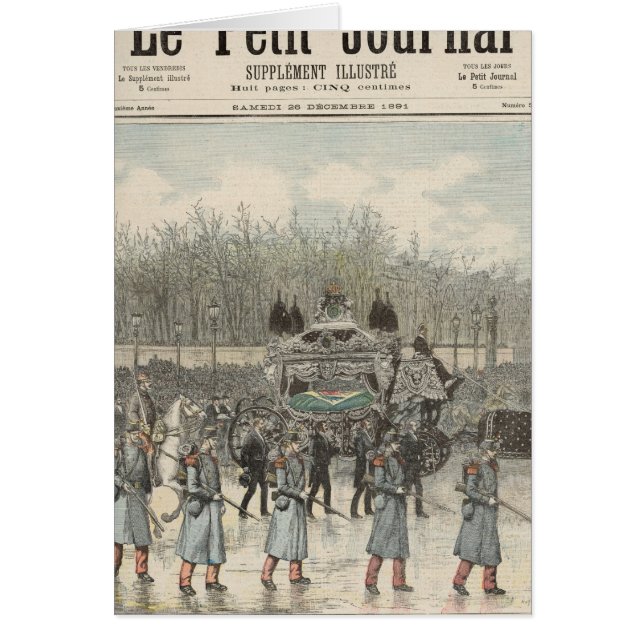 Cartão O funeral do imperador de Brasil (Frente)