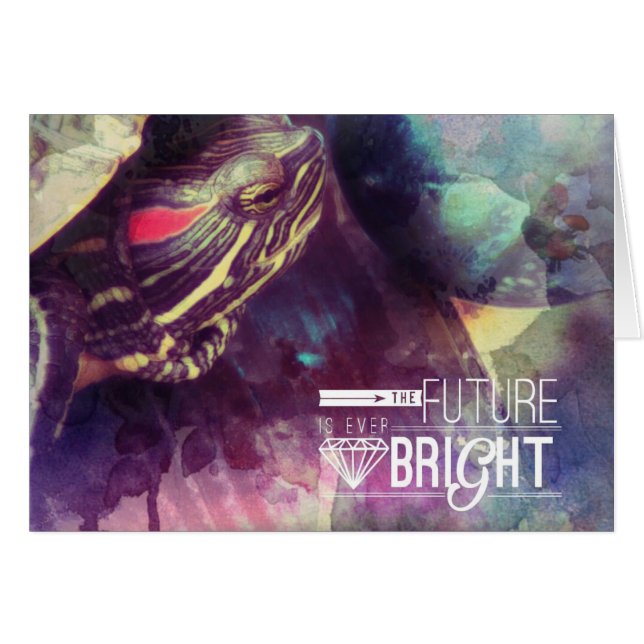 Cartão O Futuro está Brilhante, Myrtle, a Tartaruga (Frente Horizontal)