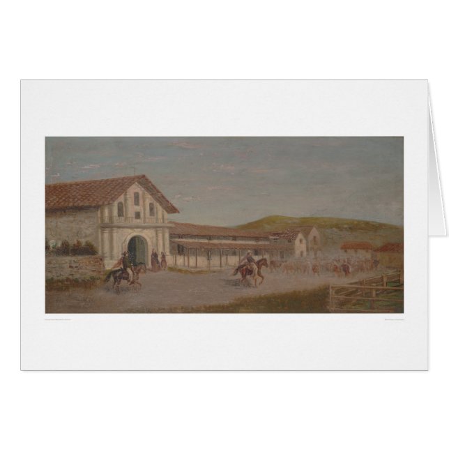 Cartão O gado conduziu na missão Dolores, Califórnia (Frente Horizontal)